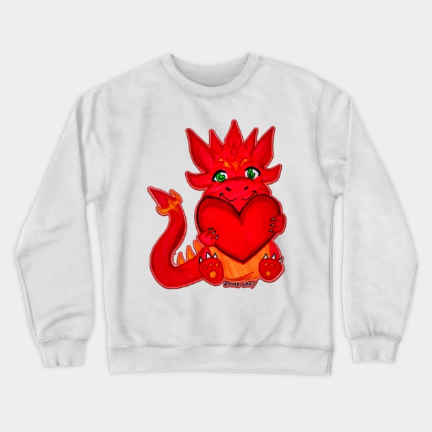 Little dragon with a big heart ♥ Crewneck Sweatshirt by EmmeGray